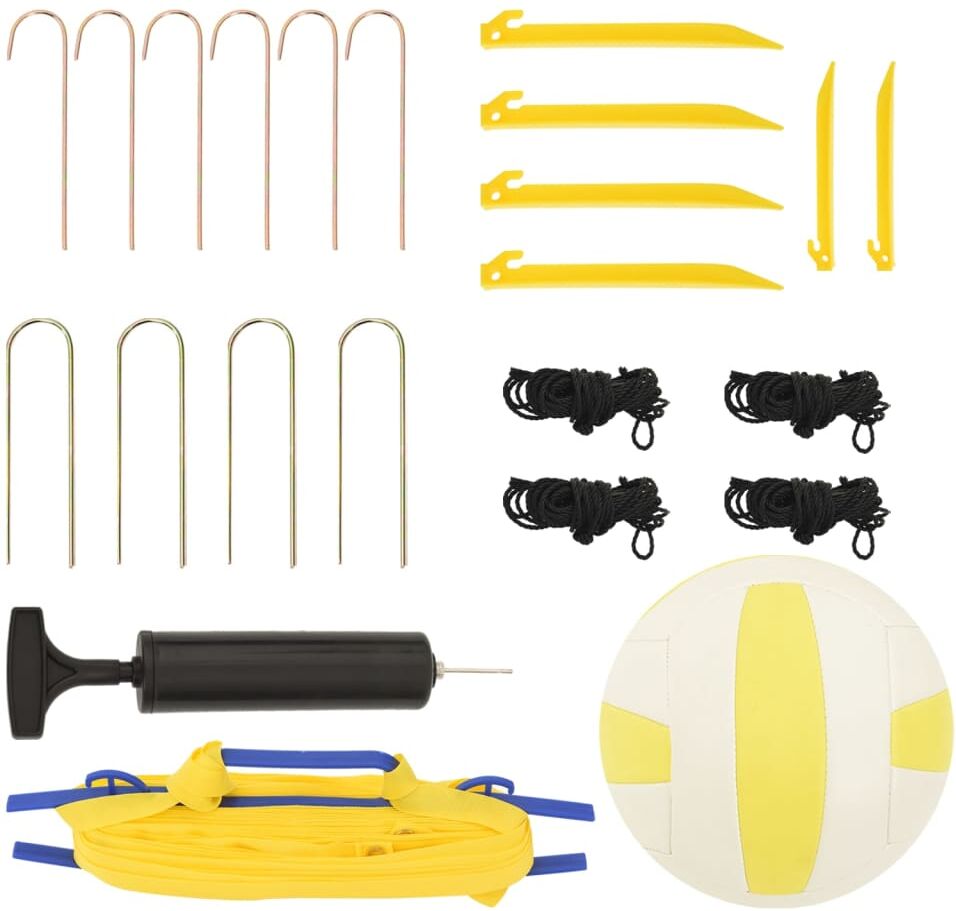 vidaXL Filet de volley-ball jaune et noir 823x244 cm PE tissu