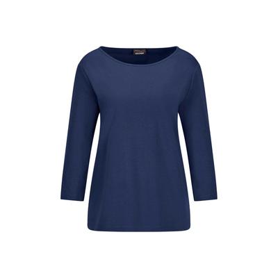 Kurzarmshirt GOLDNER "Basic Shirt mit U-Boot-Ausschnitt", Damen, Gr. 40, blau (marine), Obermaterial: 100% Baumwolle CO., Modisch, U-Boot-Ausschnitt, Shirts, U-Boot-Ausschnitt