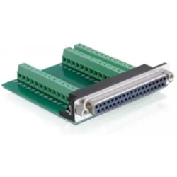 Delock Sub-D 37 Pin Buchse > Terminalblock 39 Pin (65319), Elektronikkabel + Stecker, Grün, Schwarz