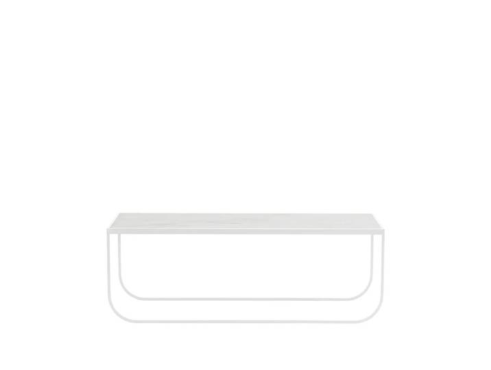 Asplund Table basse Tati Lounge Low blanc marbre, support laqué blanc