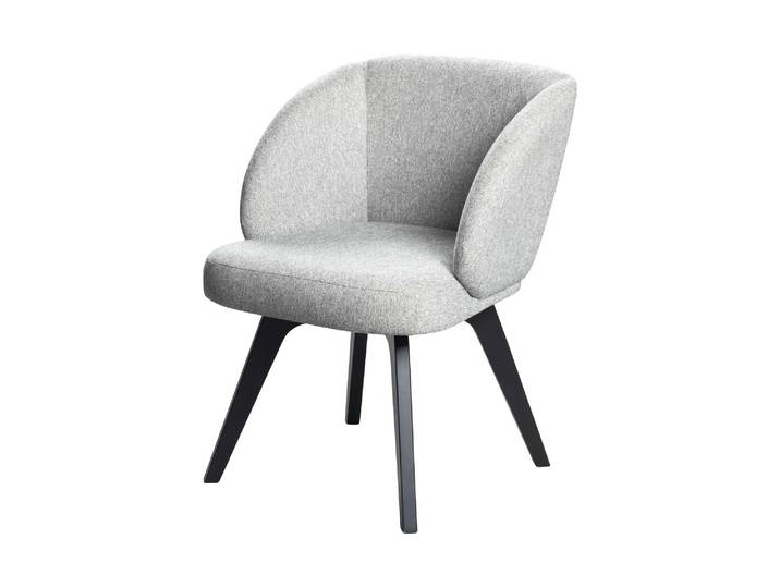 Esszimmersessel OTTO HOME Aretha Esszimmerstuhl, Bequemsessel mit abgerundete Rückenlehne , grau (antarctica), B:61,5cm H:87cm T:67cm, 90% PES;5% Nylon;5% Rayon, Sessel, Esszimmersessel, mit massiven Buchenholzbeinen, gepolstert, in 3 Farben erhältlich