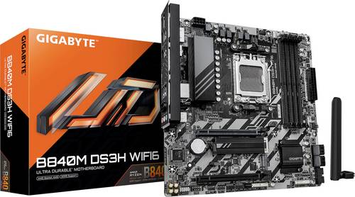 Gigabyte B840M DS3H WF6 Mainboard Sockel (PC) AMD AM5 Formfaktor (Details) Micro-ATX Mainboard-Chipsatz AMD B840