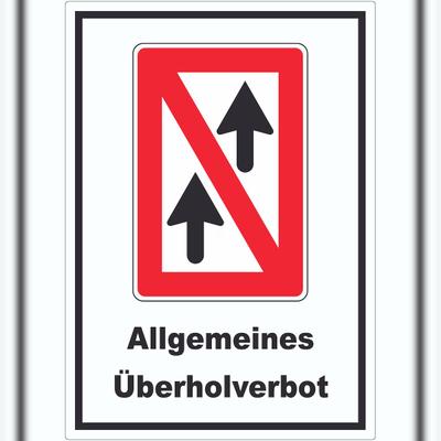 HB-Druck Allgemeines Überholverbot Symbol und Text Aufkleber A0 (841x1189mm)