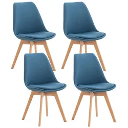 CLP 4er Set Stuhl Linares Stoff   Farbe: blau, Material: Stoff