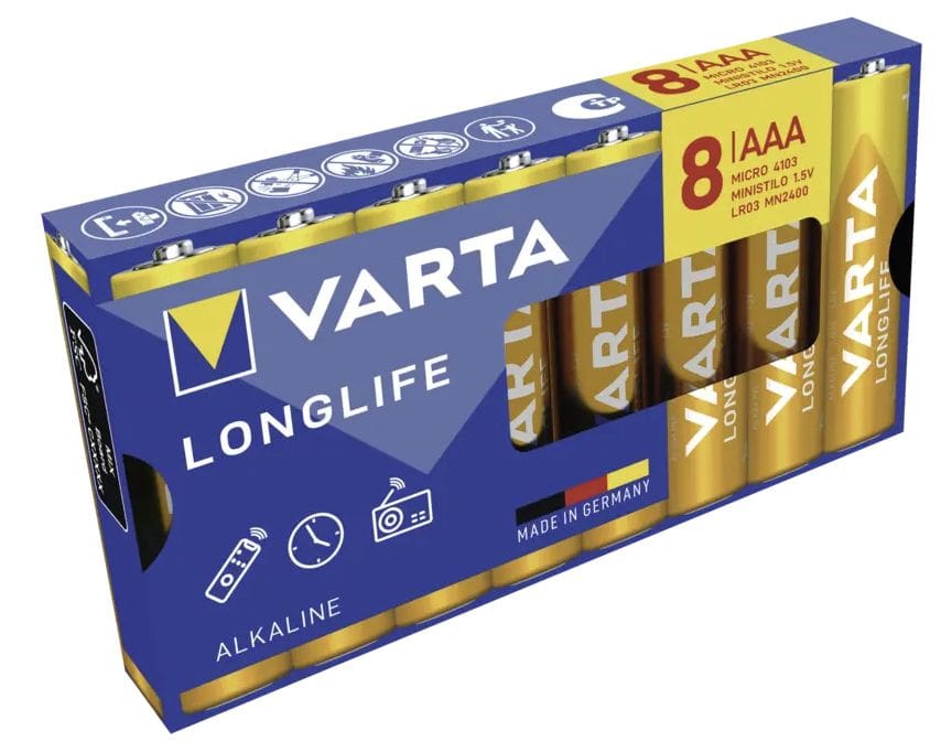 Varta AAA Alkali 1,5 V 8 Stück Longlife Batterie 04103 101 478