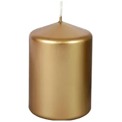 4x müller Kerzen, Kerzen, Stumpenkerze - ca. 7 x 10 cm - gold (1 Stk.)