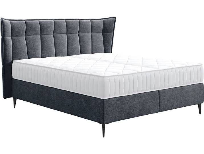 Boxspringbett PALACE dunkelgrau 180x200cm halbfest / fest