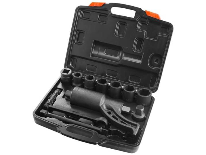 VEVOR Clé Multiplicateur de Couple 25\,4 mm Rapport 1:58 Multiplicateur de Force avec 8 Douilles Coffret Démultiplicateur de Couple en Acier Allié pour Démontage d’Écrou de Roue Voiture Atelier Garage