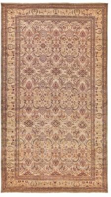"EXQUISITE RUGS ONE-OF-A-KIND Rare and Unusual Agra Hand Knotted Beige Rug - 11'x19'4"""