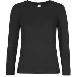 B&C Schweres Damen T-Shirt #E190 langarm Long Sleeve TW08T black XS