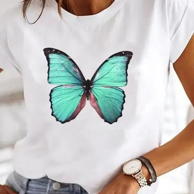 Inspired Living Retro Love Heart Y2K T Shirt Womens Casual Heart Print T Shirt Summer O Neck Graphic Tee e xs(us 2)