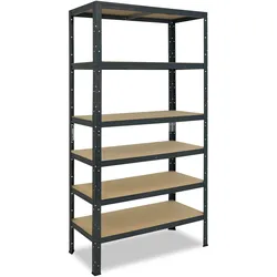 shelfplaza HOME 200x90x60 cm Schwerlastregal in anthrazit mit 6 Böden und 145 kg Traglast pro Boden