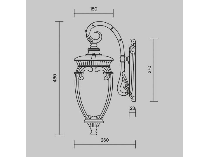 Wandlamp buiten Fleur, dimbaar, zwart, Aluminium, Antiek, Wandlamp buiten