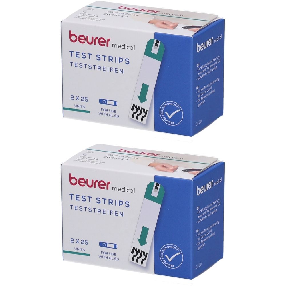 Beurer Gl60 Blutzucker-Teststreifen 2x 2x50 St Teststreifen