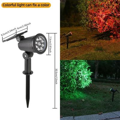 Uplifted Finds RGB Solar Spotlight Outdoor Garden Light With Adjustable Angle And Ground Stake 2 Pcs rgb Light