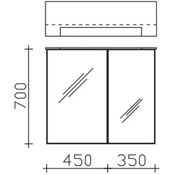 Pelipal Serie 6110 Spiegelschrank 6110-SPS06, B:800, H:710, T:170mm 6110-SPS06