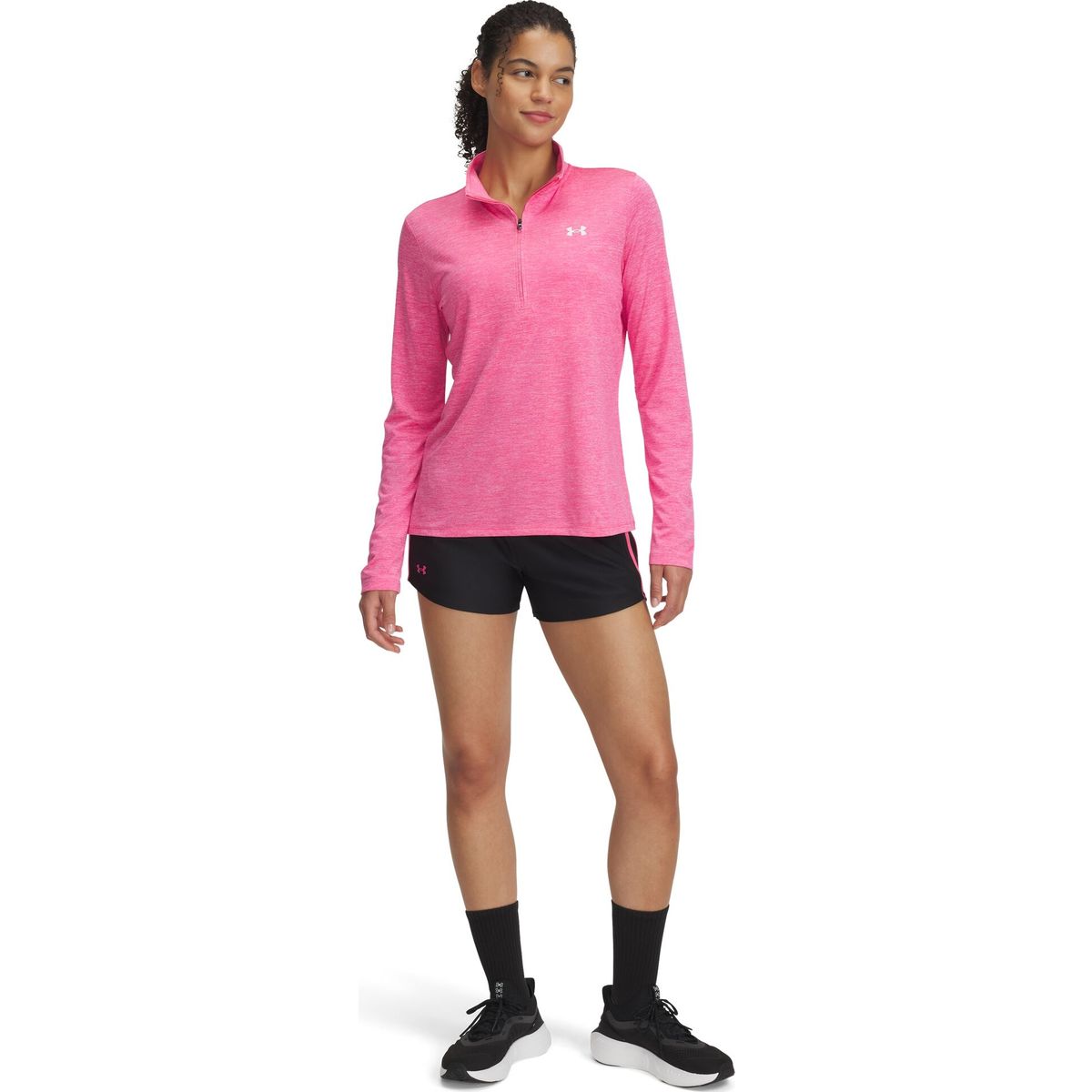 Under Armour Tech Play Up Shorts black super pink (003) XL 1389882-003-XL