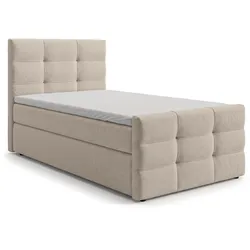 BOXBETT DEFNE 80x200 cm mit Fußteil und Matratze - Beige + TOPPER