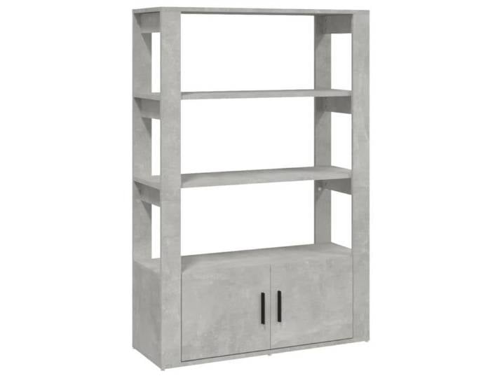 Buffet - OMABETA - M25116 - Gris béton - Bois d'ingénierie - 80x30x119 5 cm