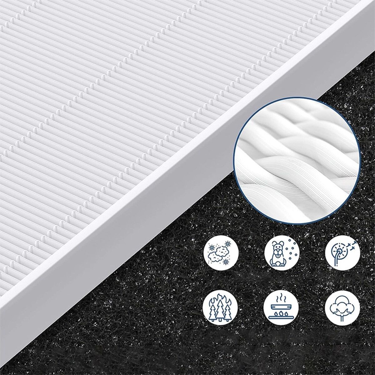 INF Filtres de remplacement pour purificateur d'air compatible avec Winix D360 - H11 HEPA + tampons préfiltre, ABS+fibre,