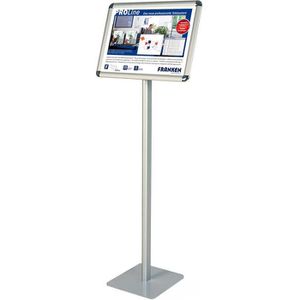 Franken Infoständer BS0902 aus Aluminium, silber, A3, 125 cm Höhe