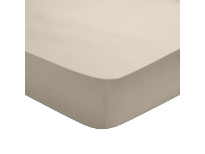 Drap housse coton sable 160x200 cm