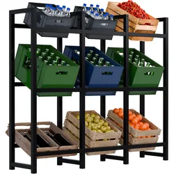 CLP 9er Getränkekistenständer Stack - Farbe: schwarz, Größe: 116x135x31 cm
