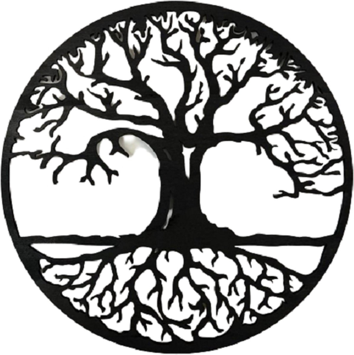 Tree of Life levensboom muurdecoratie - Zwart - 29 cm