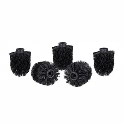Relaxdays WC Bürstenkopf im 5er Set, lose Toilettenbürsten 9,5mm Gewinde, Ersatzbürstenkopf Durchmesser 7 cm, schwarz