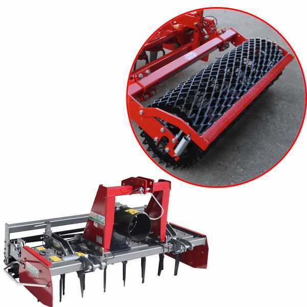 AgriEuro TOP-LINE Herse rotative  RH170 - largeur de travail 170 cm - 16 lames série médium - Rouleau à treillis