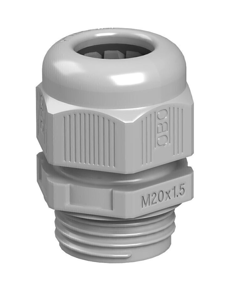 OBO V-TEC VM20 kabeldoorvoer, volledig metrisch M20, polyamide, lichtgrijs RAL7035