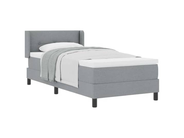 vidaXL Boxspringbett mit Kopfteil Hellgrau 200 x 100 cm Stoff Schlanker Look mit klaren Linien, Passe das Kopfteil für deinen Komfort an, Mühelose Reinigung mit einem waschbaren Bezug