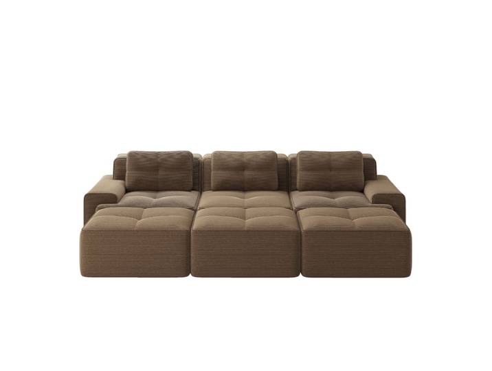 Canapé modulaire en velours côtelé, panneau de particules