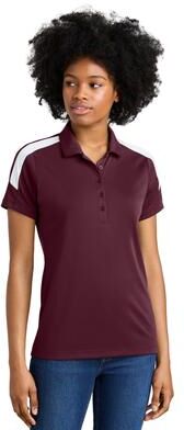 Sport-Tek LST104 Women's Competitor United Polo Shirt in Maroon/White size 4XL   Polyester