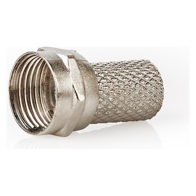 Nedis F-Stecker gerade Stecker Vernickelt 75 Ohm Twist-on Kabeleingangsdurchmesser: 7.5 mm Zinklegie (CSVC41908ME)