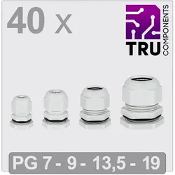 Tru Components, Kabelverbindung, TC-13448356 Kabelverschraubung Polyamid Grau 40 St.