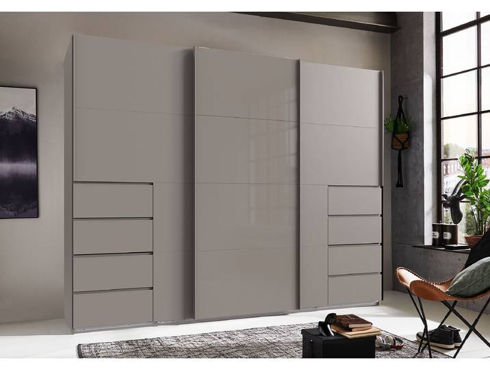 Schwebetürenschrank Bali 270cm Grau/Beige/Saharagrau