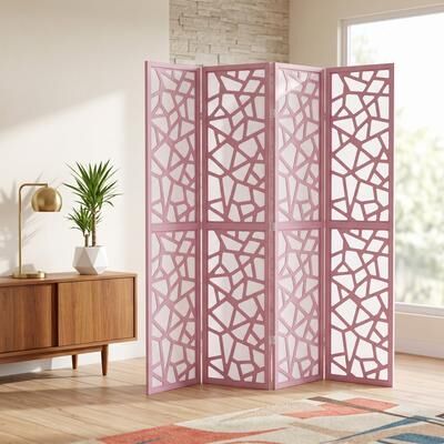 Roundhill Furniture Giyano 4-panel Screen Room Divider