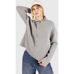 Blue Tomato Double Zip Knit Strickpullover light grey Gr. S