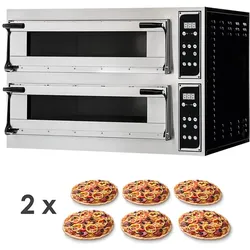 Pizzaofen Virtuoso Vollschamott digital - 2 Kammern 2 x 6 Pizzen Ø 350 mm