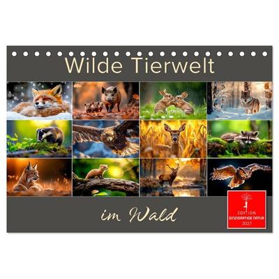 Wilde Tierwelt im Wald (Tischkalender 2027 DIN A5 quer), CALVENDO Monatskalender