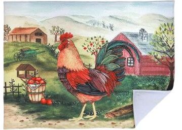 IH Casa Decor Microfibre Drying Mat Roosters