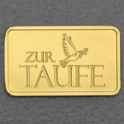 Goldbarren 2,5g Gravur "Zur Taufe"