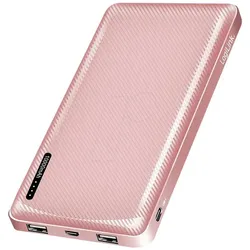 LogiLink Prüfen (10000 mAh, 12 W), Powerbank, Rosa