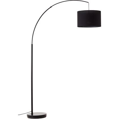 OTTO HOME Stehlampe "Stellan", schwarz, 1, Ø 36cm H: 180cm, 1 Stk., Leuchten, Bogenlampe Textilschirm Stoff Ø 36cm, E27, Fußschalter, Bogenleuchte, Stehlampe