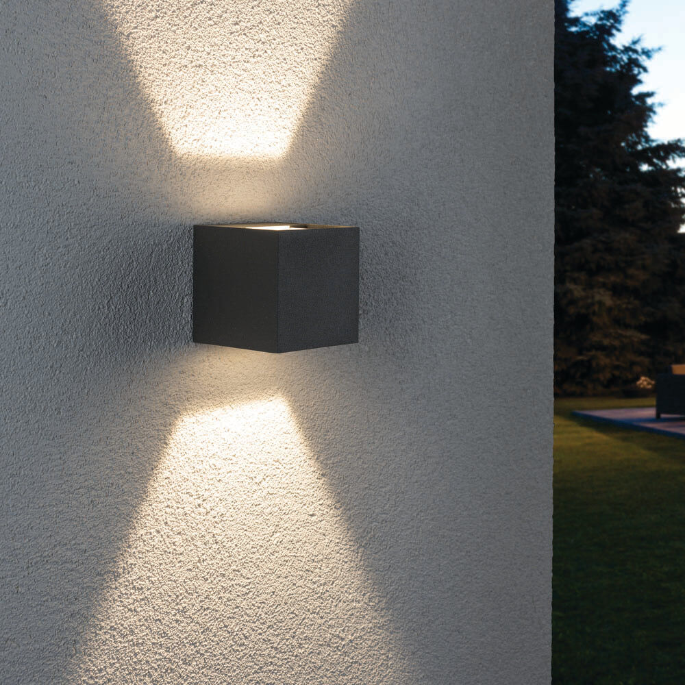 Paulmann - Outdoor Cybo 7.7W LED 8x8cm Wall Light in Grey