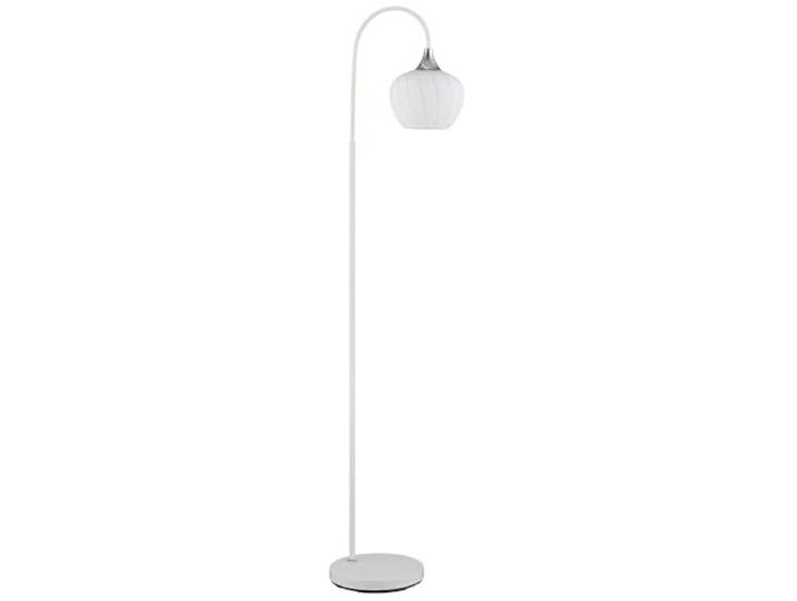 Stehleuchte Beistellleuchte Standlampe Glas weiß gemustert verchromt E27 H 150cm