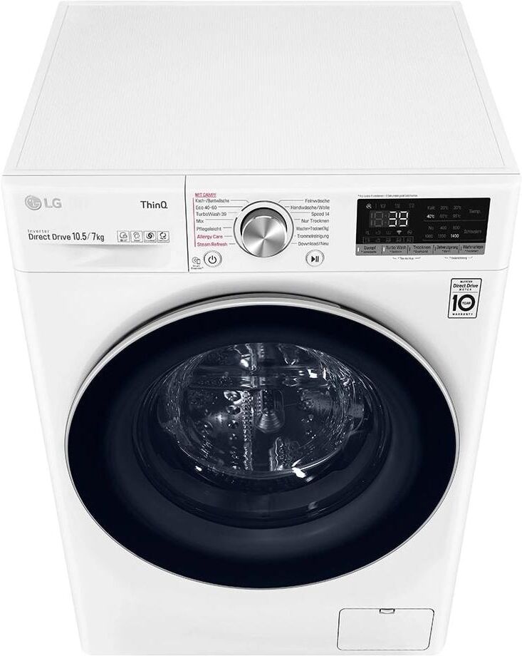 LG Waschtrockner "V7WD107H2E 10,5 kg / 7 kg", Wasch_Trocken_Zyklus: E, weiss (weiß), B:56,5cm H:85cm T:62cm, Waschtrockner, Waschtrockner weiß Einheitsgröße