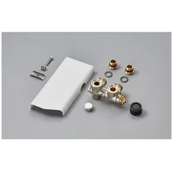 Zehnder Anschluss-Armatur Mixbetrieb 976038 für Heizkörper Yucca, verchromt, Blende lang