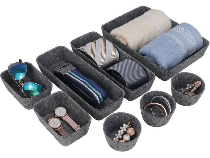 Set Aufbewahrungsboxen JANEL grau 27.5x20x5cm